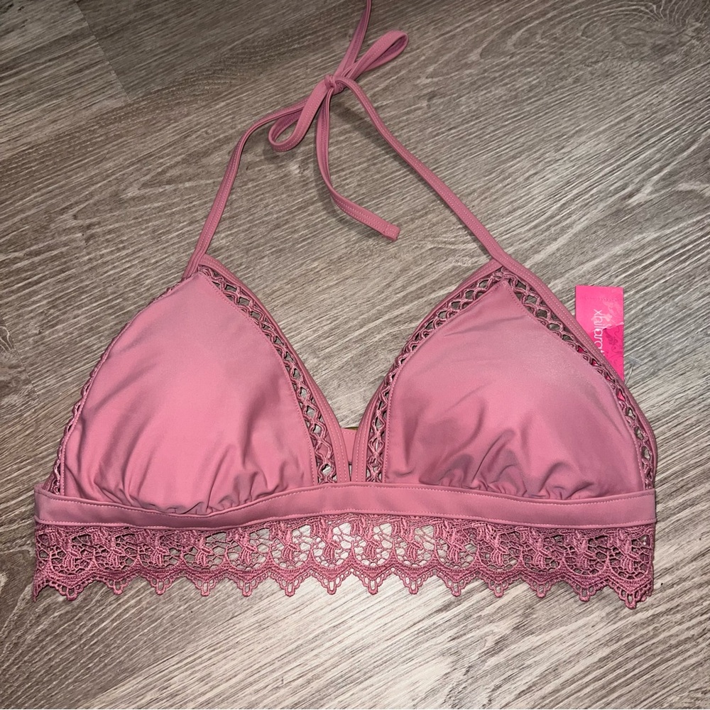 NWT Target Swim Bikini Top Size XL Pink Lace